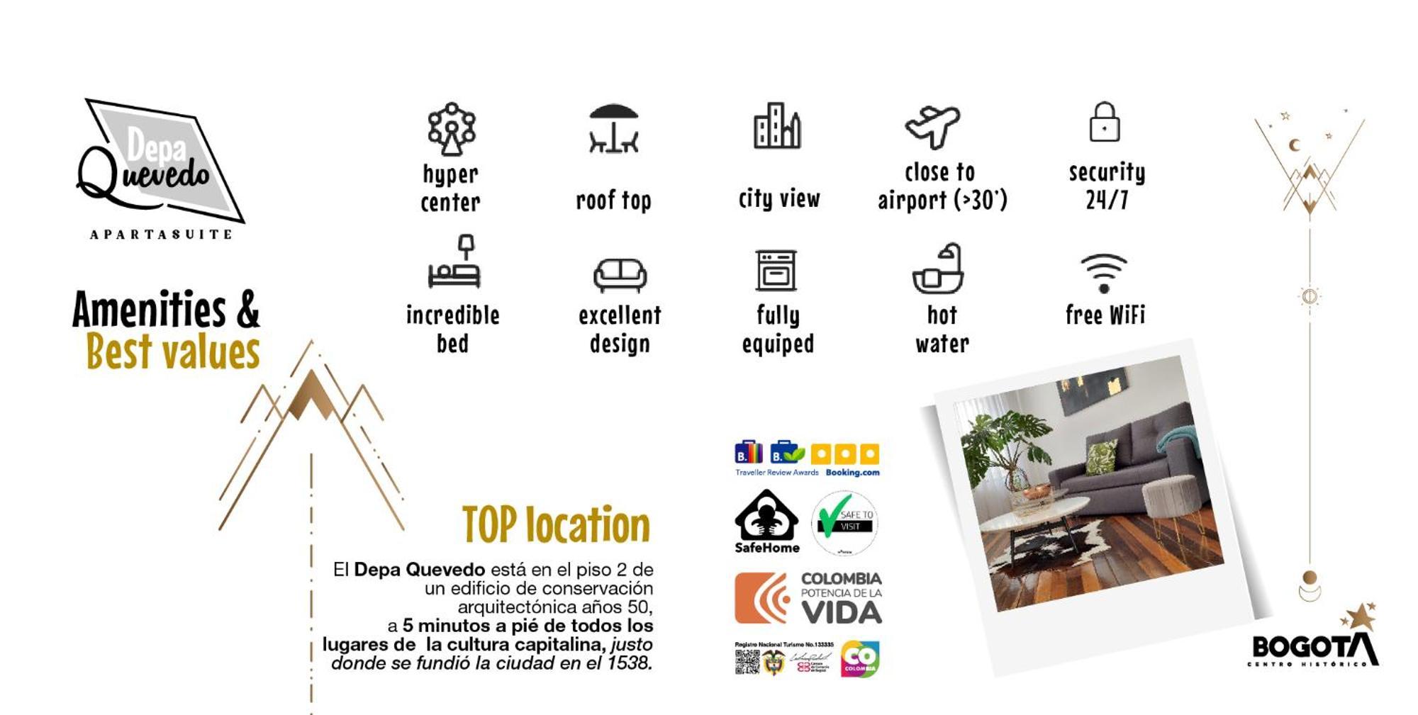 Depa Quevedo: Trendy Flat In Bogota's Historic Candelaria Apartamento